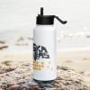 Stainless steel water bottle with a straw lid