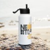 Stainless steel water bottle with a straw lid